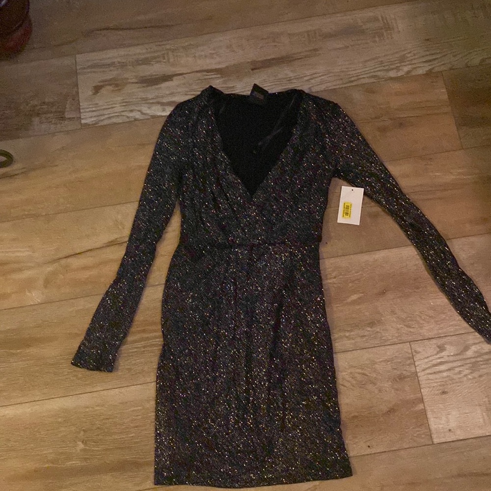 NWT B Darlin black and silver sparkly cocktail dress. Size 1-2 junior.